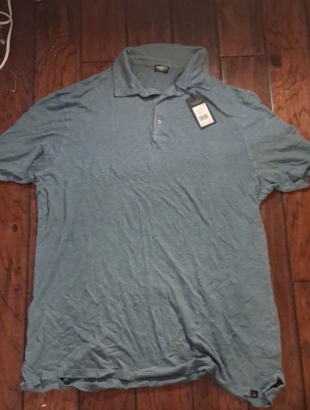 Faherty Heathered Sky Blue Long Polo